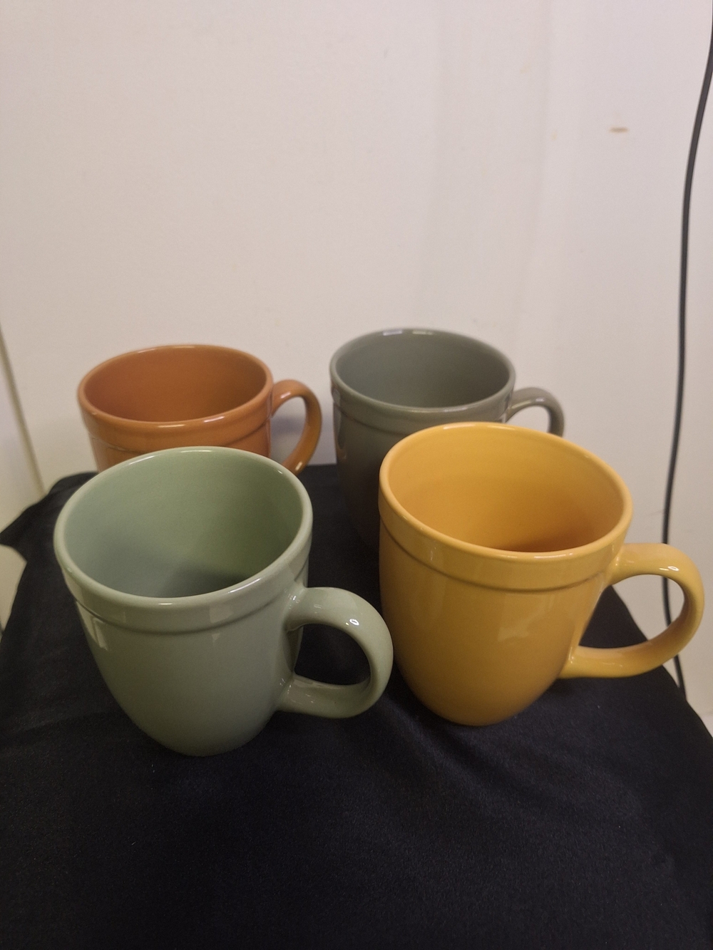 Gibson Ceramic Stoneware Mug Set - Sage, Mustard, Olive, and Amber